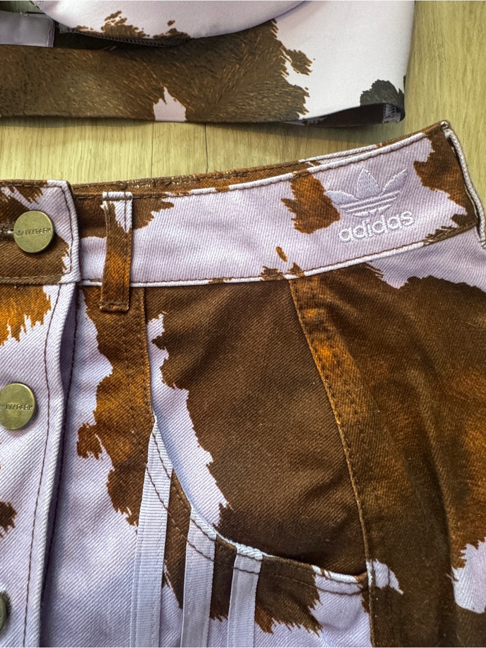 Adidas x Ivy Park Rodeo Cow Print Skirt & Bra Set M - Picture 5 of 16